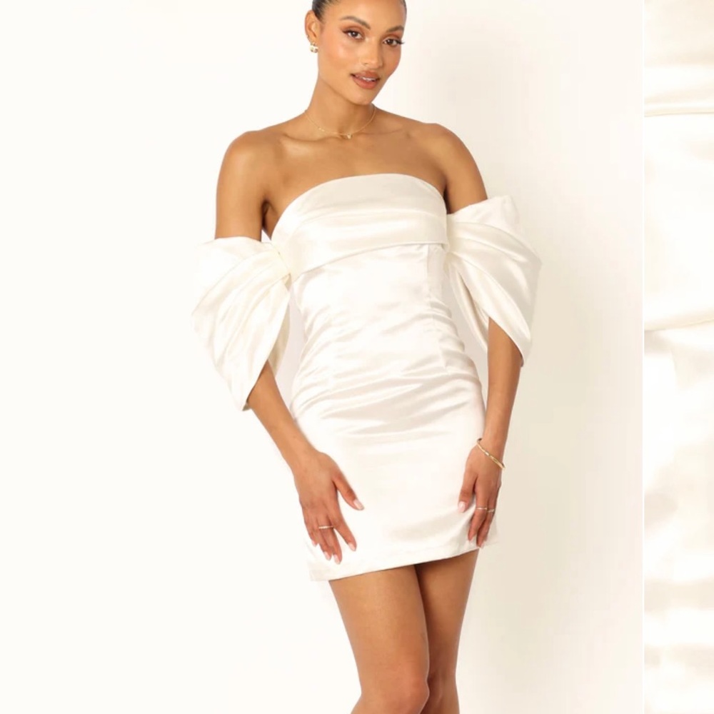 Nisha strapless mini dress white